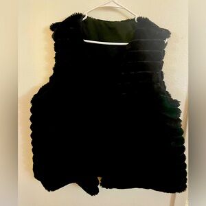 Faux fur black vest size 3XL by SHEIN. Runs small